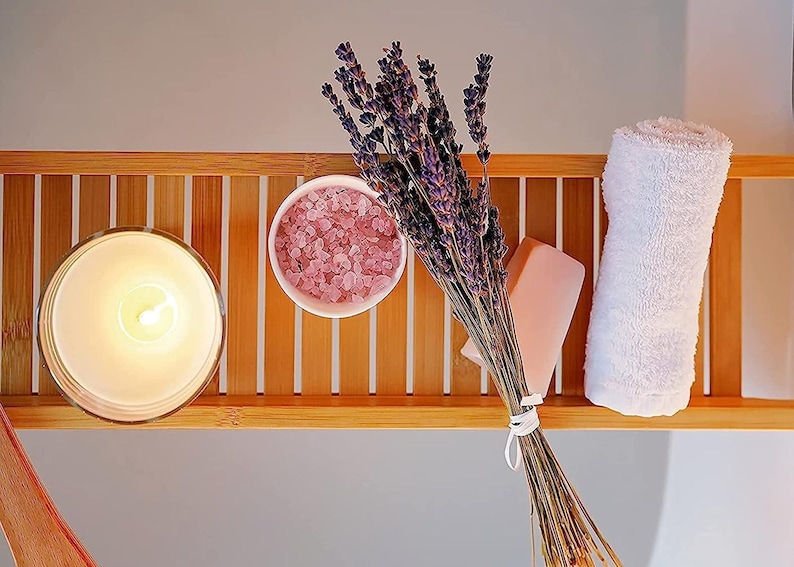 Mangowood Bath Caddy, Natural Wood Bathtub Tray, Sustainable Bathroom Decor image 3