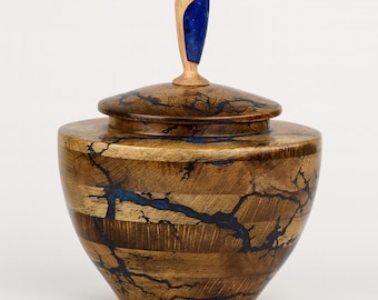 Handgemachte Palisander Urne mit Lichtenberg Figur - Erwachsene Größe