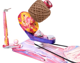 Hydro Dipped Yarn Swift and Winder Combo: Hand Operated Knitting Set