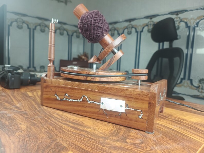 Wooden Electric Winder for Yarn Lover With Speed Adjusting Feature