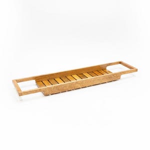 Mangowood Bath Caddy, Natural Wood Bathtub Tray, Sustainable Bathroom Decor image 18