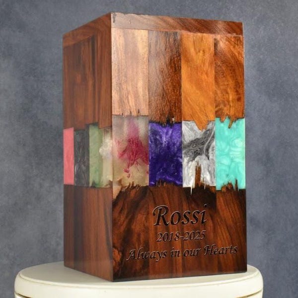 Urn for human ashes male female Cremation Rosewood box Decorative And Luxury multishaded resin