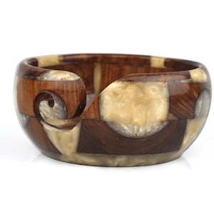 Handmade Wooden Yarn Bowl Gift for Knitting Rosewood Yarn Skein Holder - Best Gift for Mother Birthday Christmas - Handcrafted Knitting Bowl