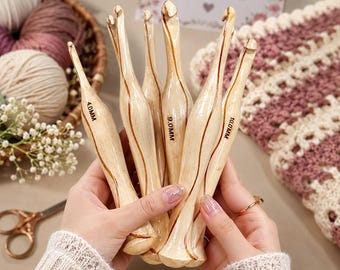 Handmade Wooden Crochet Hook Set, Ergonomic Yarn Tool, Gift for Crocheters, Smooth Finish Etsy