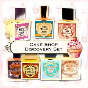 Set de descubrimiento de 8 pasteles de Cake Shop: piel de ángel, crème brûlle, caramelo toffee, bomba de amor de vainilla, chocolate, café jamaicano, pistacho y tarta de lima