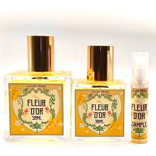 Fleur d’Or Perfume Sample: Mimosa, Ylang Ylang, Honey, Almond, Vanilla (3ml)