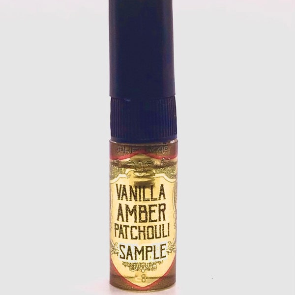 3ml Sample Vanilla Amber Patchouli with Sandalwood and Musk EDP - Sultry and Warm Patchouli Sandalwood Vanilla. Sweet yet Sophisticated.