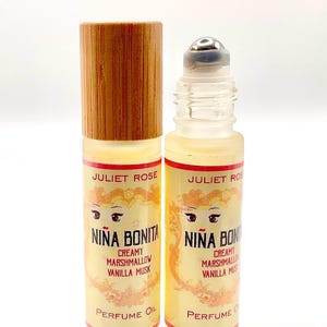 Niña Bonita Perfume Oil - 10ml Rollerball Creamy Marshmallow Vanilla Musk. Gourmand Vanilla Sweet, Signature Scent, Comforting Skin Scent