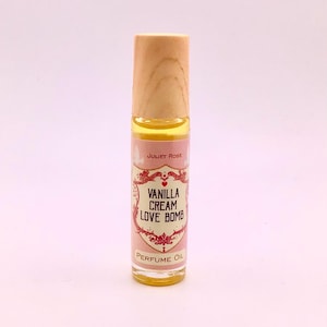 Vanilla Cream Love Bomb  Perfume Oil - Creamy Vanilla Gourmand with Notes of Whipped Cream, Honey, Marshmallow, Caramel, Lily, Vanilla