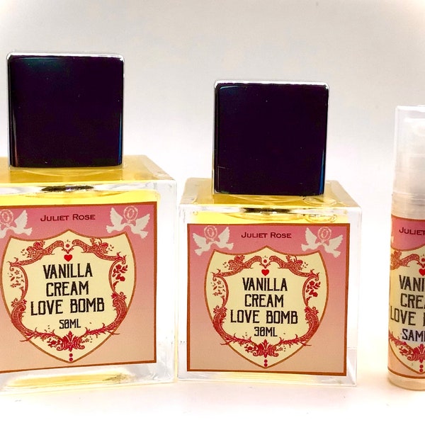 New! 3ml Sample - Vanilla Love Bomb - Creamy Vanilla Gourmand with Cream,  Marshmallow, Caramel, Lily, Vanillas, Jasmine