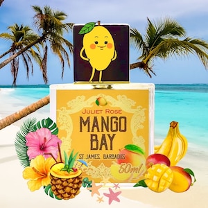 Mango Bay St. James Barbados - Echantillon de 3 ml de smoothie crémeux à la mangue, à la banane, à l'ananas et à la noix de coco, au miel, à la fleur d'oranger et à la pêche