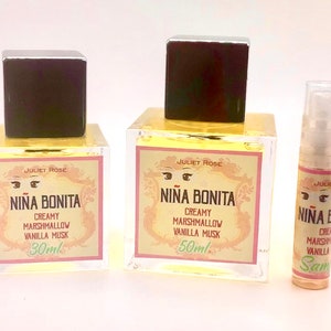 Niña Bonita  - Creamy Marshmallow Vanilla Musk. Gourmand Vanilla Sugary Sweet EDP, Signature Scent, Youthful and Scrumptious! Best Seller.