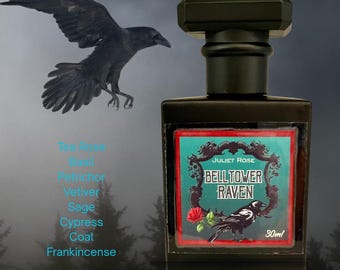 Bell Tower Raven Perfume: Earthy Gothic EDP - Oakmoss, Petrichor, Coal, Tea Rose, Cedar
