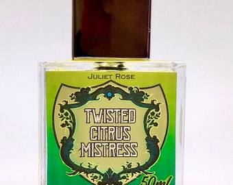 New! Twisted Citrus Mistress - Vibrant Fresh Aquatic Citrus EDP with Lemon, Peppermint, Vetiver, Bay Rum, Oakmoss and Woods. For Men + Women