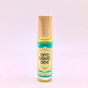 Aceite perfumado en crema de caramelo y toffee en aceite de jojoba dorado orgánico, 10 ml en roll-on. Perfumes golosos, amantes del caramelo y los perfumes dulces