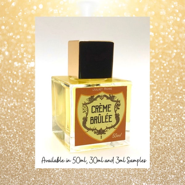 Crème Brûlée EDP - Creamy Lactonic Vanilla Custard perfume with Burnt Sugar, Toffee, Caramel, Butter and Biscuit Notes. 50ml, 30ml and 3ml.