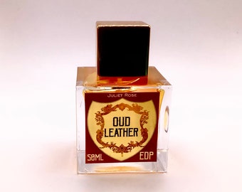 Oud Leather - 50ml.  Strong Animalistic Oud Eau de Parfum with Oak, Old Leather, Suede, Musk and Cedarwood  Notes - Best seller!