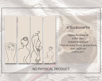 Printable Bookmarks, Download, Digital Product, PDF, Books, Digital Art, Illustration, Reading, Stationary, Bookmark set, Lesezeichen