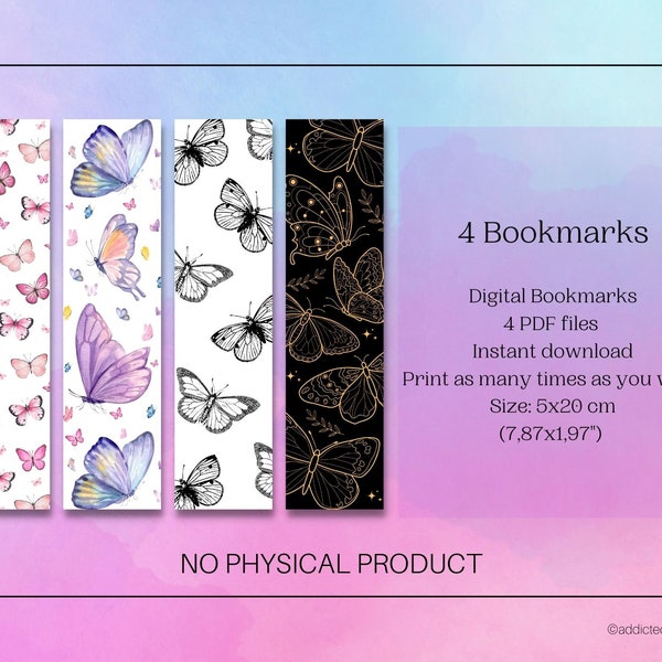 Printable Bookmarks, Download, Digital Product, PDF, Books, Digital Art, Illustration, Reading, Stationary, Bookmark set, Lesezeichen