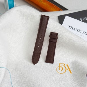 Donkerbruine geitenleren horlogeband, Alran Sully lederen horlogeband met Quick release veerstaven. Vervangende horlogebanden van premium leer