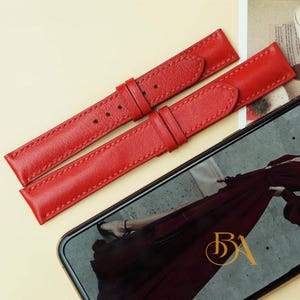 Red Nappa Calf Leather Watch Strap