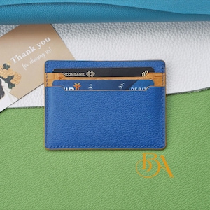 Premium Leder Kartenhalter Brieftasche handgefertigt, Exotisches Leder Slim Kartenbrieftasche, Alligator Brieftasche. Kreditkartenetui aus echtem Ziegenleder.