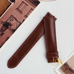 Brown Vintage Cow watch band, Full Grain leather watch strap. Handmade watch band. Genuine cow leather strap. Leather replacement watch band