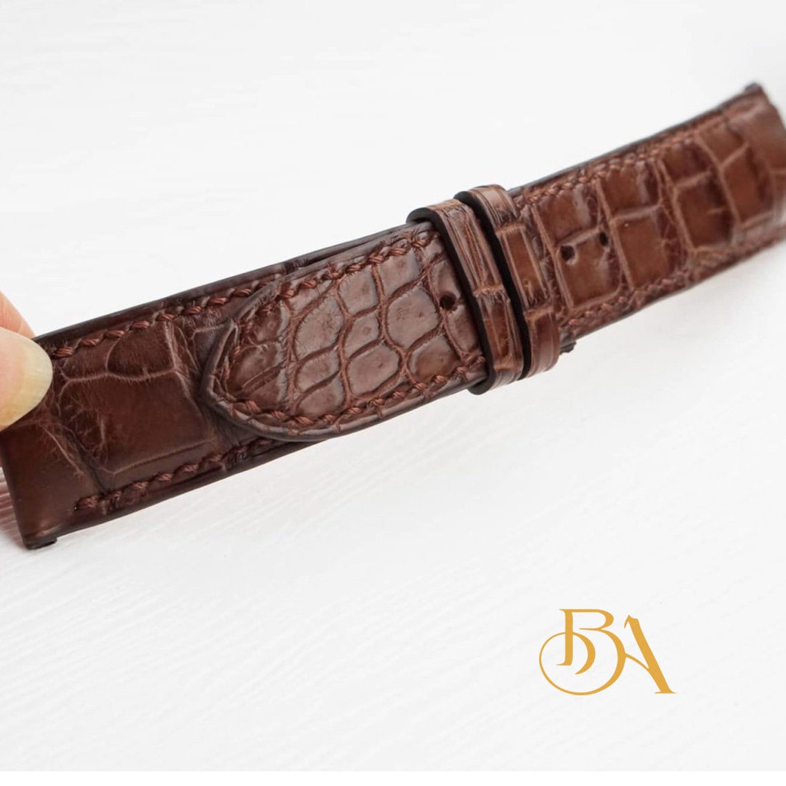 Wholesale Quality Alligator Leather - Brown Watch Strap Replacement W7100051_K0000546