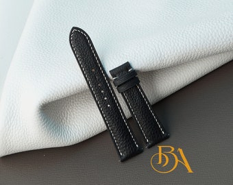 Handmade Togo Calf Leather Watch Band with Quick release bars
