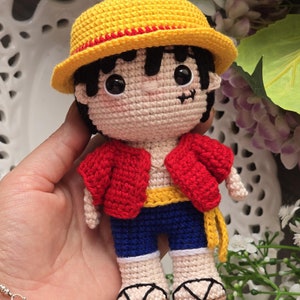Luffy, onepiece, anime, amigurumi, crochet