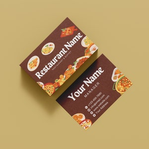 Custom Restaurant & Food Service Business Cards Personalised Design Double Sided - Digital File Only