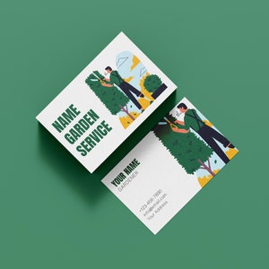 Custom Gardening Service Business Cards Personalised Design Double Sided - Digital File Only