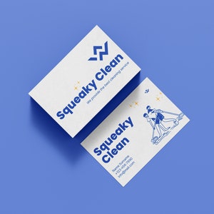 Custom Cleaning Service Business Cards Personalised Design Double Sided - Digital File Only