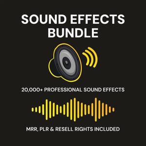 Pro Sound Effects 20,000+ Bundle | Audio Essentials, Video Editing, Content Creation Sounds | PLR, MRR, Resale Rights, Video Sound Effects