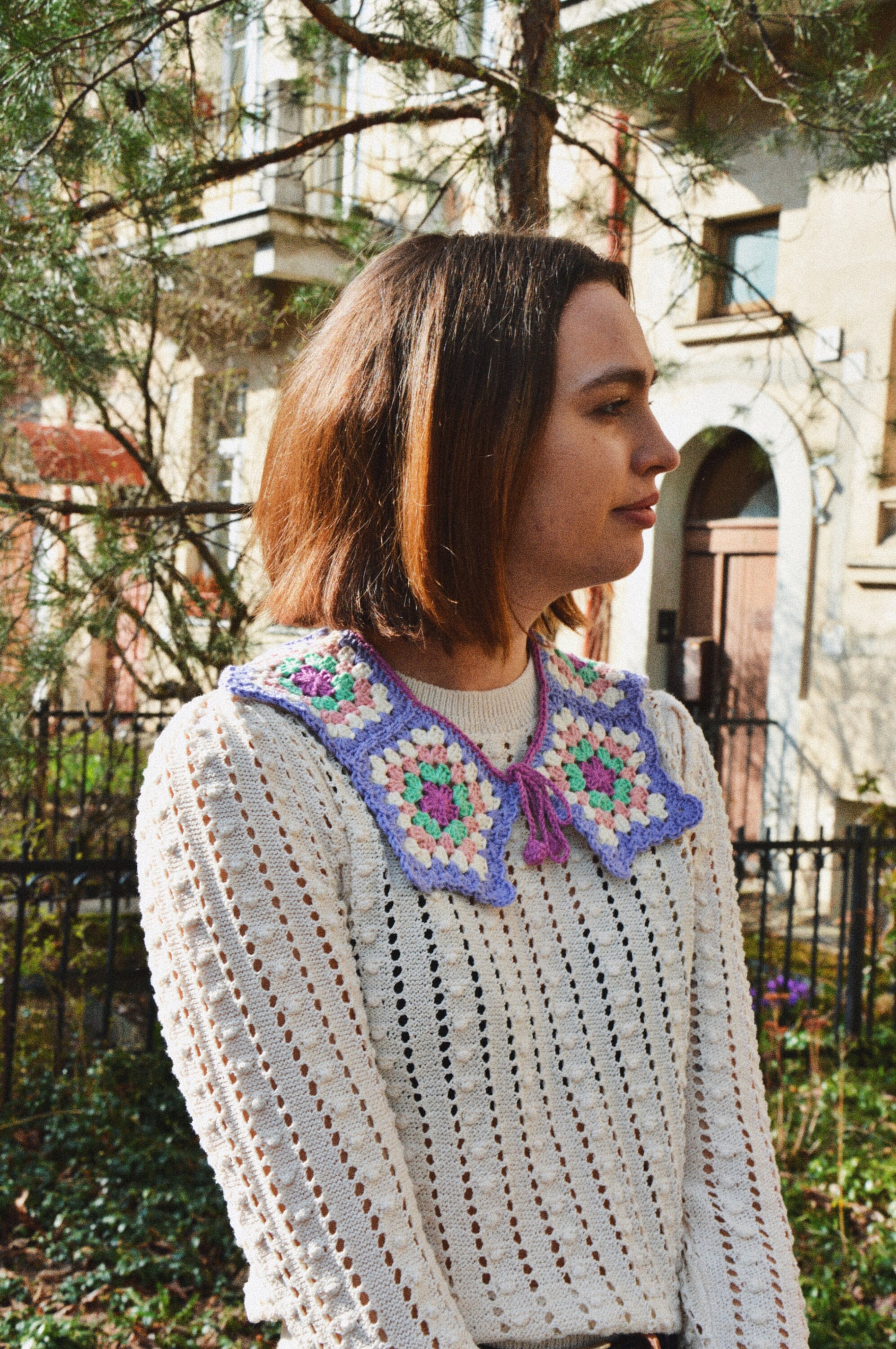 トップス UND CROCHET KNIT COLLAR Crochet Colorful Collar Accessory, Knitted Collar Necklace