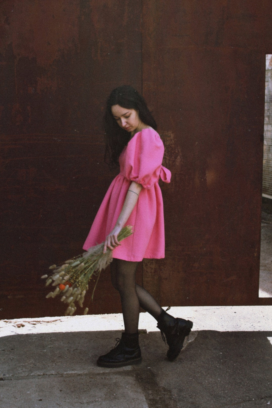 Bubble Sleeve Waist Tie Homewear Dress