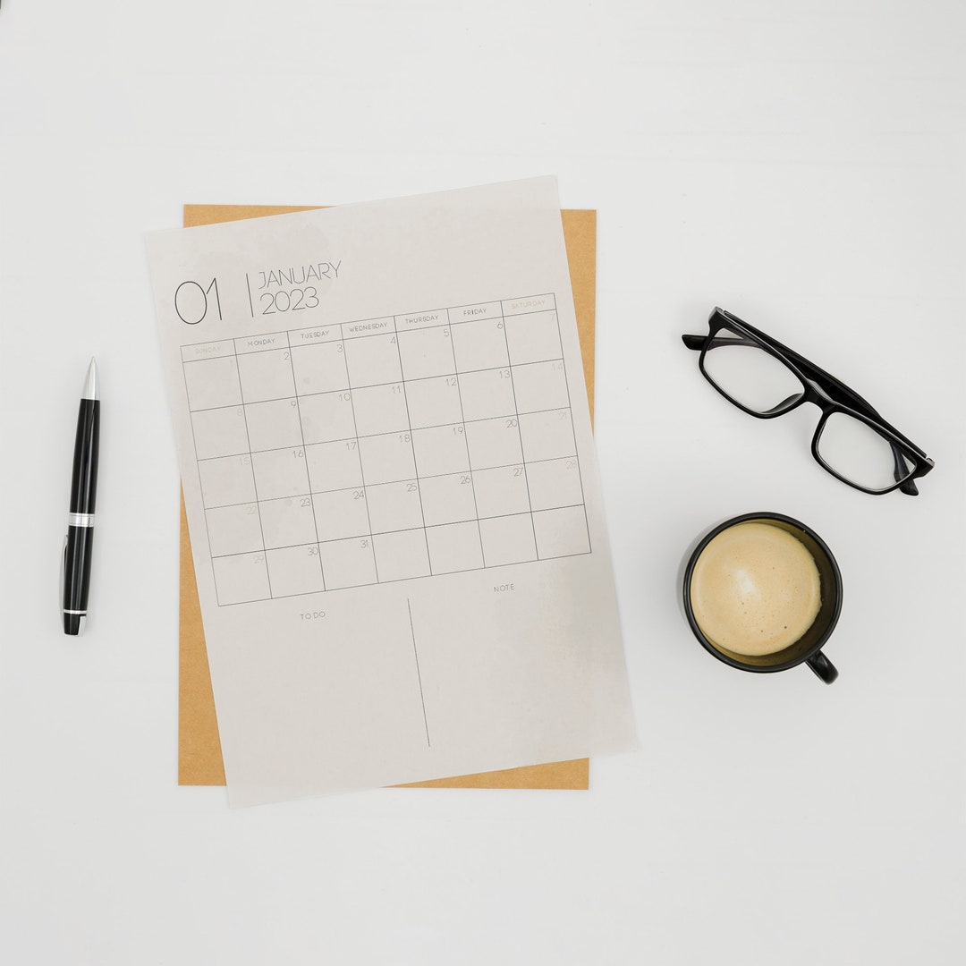 A4 Brown Paper Printable Minimalist Planner With Clean Design Etsy