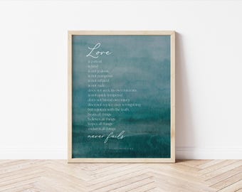 Arte costero, El amor es paciente, Decoración costera para el hogar, Arte mural imprimible, Vacaciones náuticas, Descarga digital, Vacaciones imprimibles