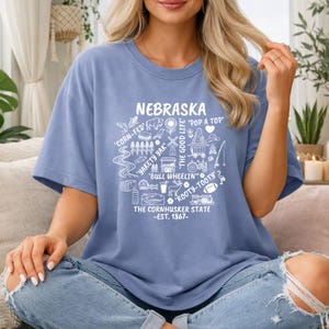 T-shirt Nebraska, T-shirt Cornhusker State, shirt Midwest Slang, grafische boerderijcultuur, unisex kleding