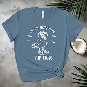 Life Is Better In Flip Flops Shirt: Bella Canvas Beach Graphic Tee