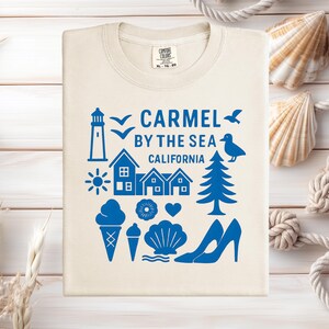 Carmel By The Sea T-Shirt: Comfort Colors Coastal Lighthouse Graphic Tee