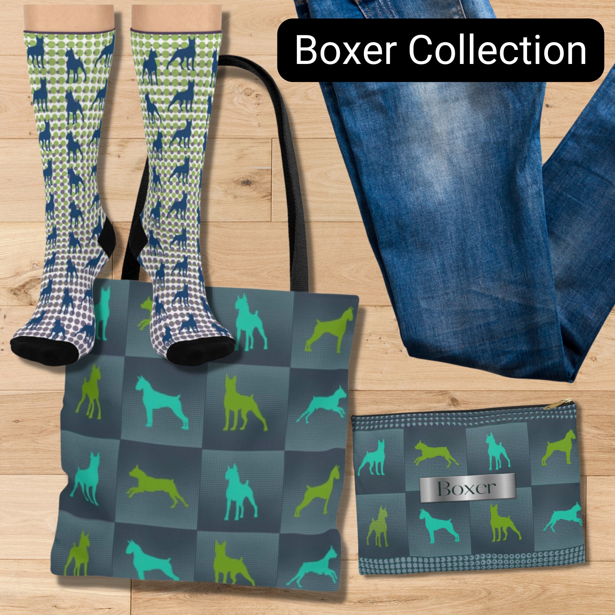 Boxer Dog Accessory Travel Pouch Modern Industrial Trendy - Etsy