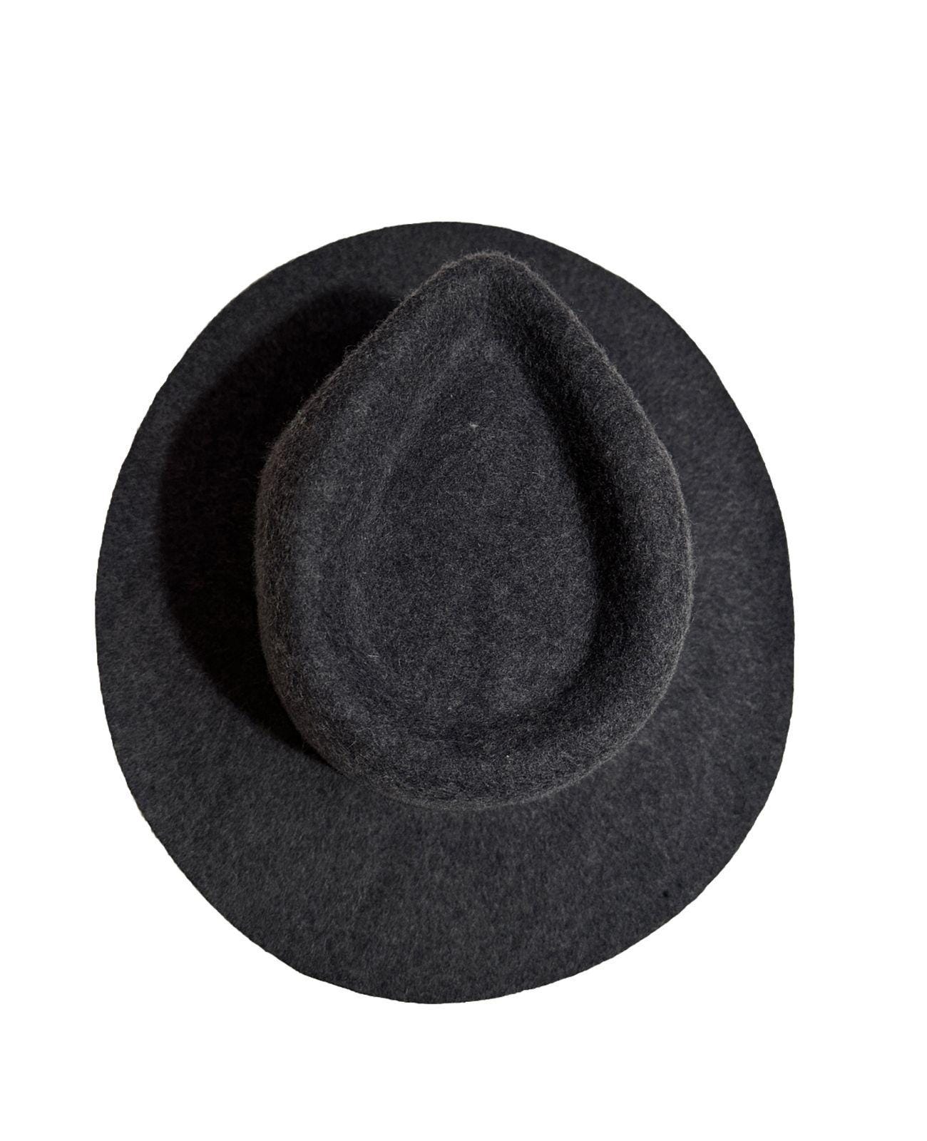 Biltmore for Madewell Charcoal Grey 100% Wool Fedora Hat Medium‎ Large Biltmore Royal Smooth Finish Florence Black-6 7/8 at Amazon  main image 3