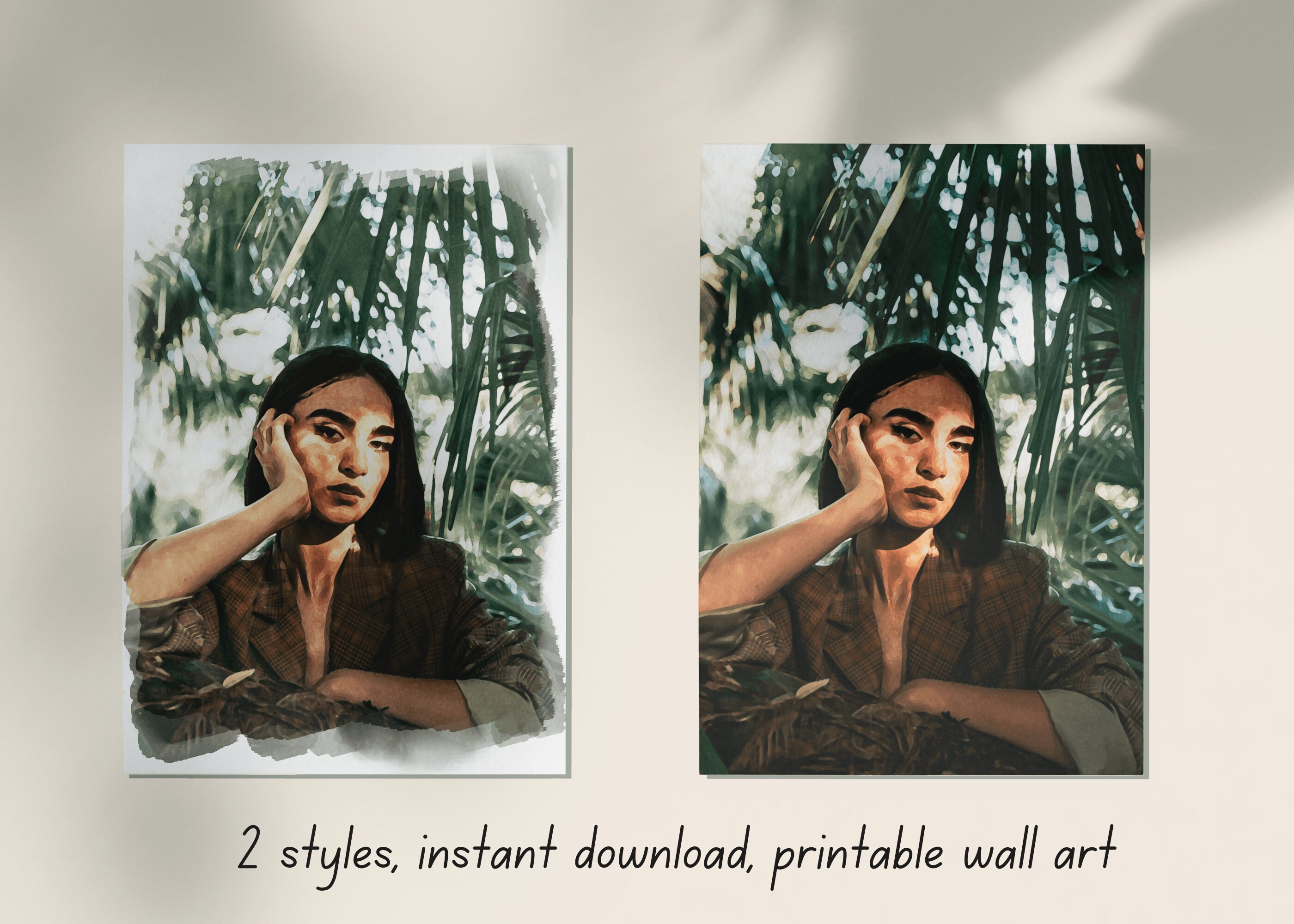 Digital Portrait From Photo Printable PDF Digital Art Custom - Etsy