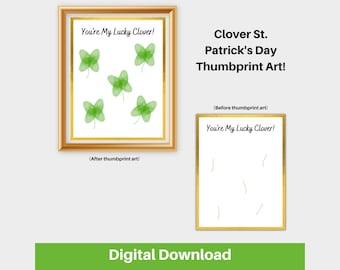 Clover Saint Patrick's Day Thumbprint Art
