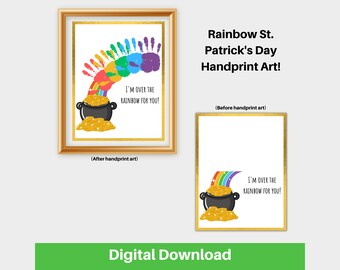 Rainbow Saint Patrick's Day Handprint Art
