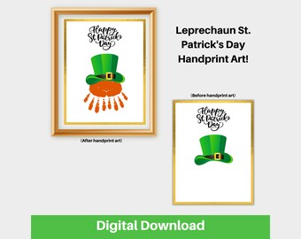 Leprechaun Saint Patrick's Day Handprint Art