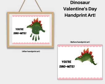Dinosaur Valentines Handprint Art #3