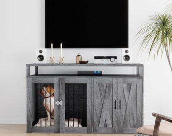 Image showcasing Dog Tv Stand Crate - Etsy