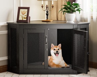 Wooden Crate Tv Stand - Etsy - Synthetic Leather Dog Crate Tv Stand